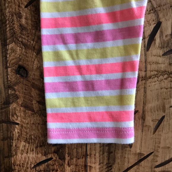 (4 for $5) Pink & Yellow Striped Leggings w/ Skirt - Picture 3 of 4